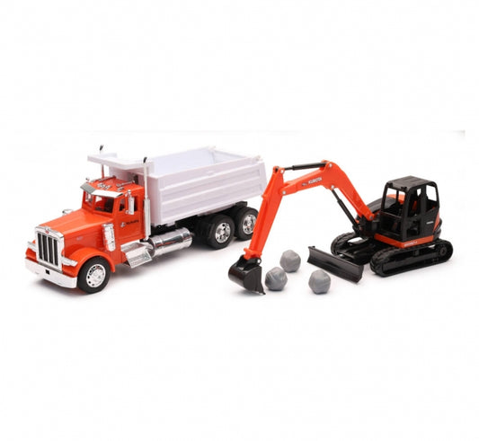 KX080-4 Excavator with Peterbilt Dump Truck
